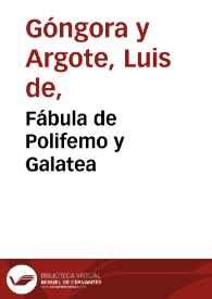 Fábula de Polifemo y Galatea