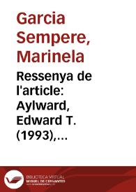 Ressenya de l'article: Aylward, Edward T. (1993), 