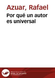 Por qué un autor es universal