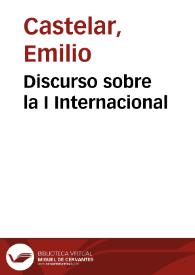 Discurso sobre la I Internacional