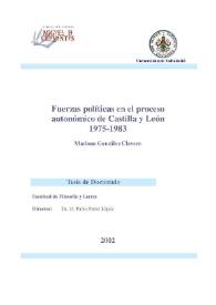 Fuerzas políticas en el proceso autonómico de Castilla y León : 1975-1983