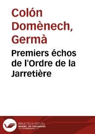 Premiers échos de l'Ordre de la Jarretière