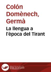 La llengua a l'època del Tirant