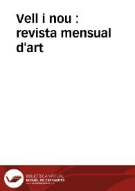 Vell i nou : revista mensual d'art