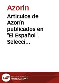 Artículos de Azorín publicados en 