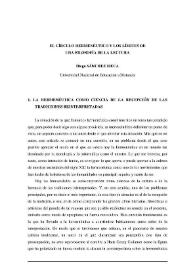 El círculo hermenéutico y los límites de una filosofía de la lectura