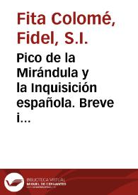 Pico de la Mirándula y la Inquisición española. Breve inédito de Inocencio VIII