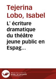 L' écriture dramatique du théâtre jeune public en Espagne (1980-1990)