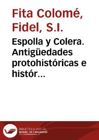 Espolla y Colera. Antigüedades protohistóricas e históricas de aquella región pirenaica en la provincia de Gerona