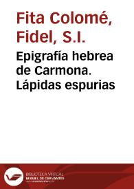 Epigrafía hebrea de Carmona. Lápidas espurias