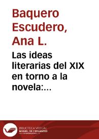 Las ideas literarias del XIX en torno a la novela: algunas aproximaciones