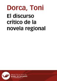 El discurso crítico de la novela regional