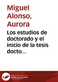 Los estudios de doctorado y el inicio de la tesis doctoral en España, 1847-1900