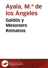 Galdós y Mesonero Romanos