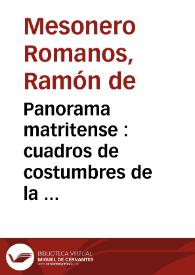 Panorama matritense : cuadros de costumbres de la capital