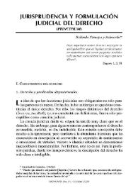 Jurisprudencia y formulación judicial del derecho