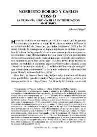 Norberto Bobbio y Carlos Cossio : la filosofía jurídica de la interpretación analógica