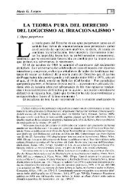 La teoría pura del Derecho: del logicismo al irracionalismo