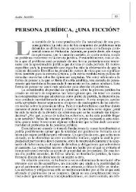 Persona jurídica, ¿una ficción?