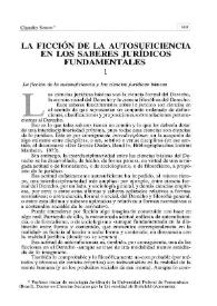 La ficción de la autosuficiencia en los saberes jurídicos fundamentales