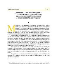 ¿Es posible una teoría unitaria y consistente de los capítulos de la Constitución relativo a derechos fundamentales?