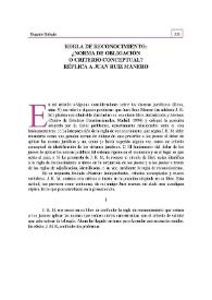 ¿Normas de obligación o critero conceptual? Réplica a Juan Ruiz Manero