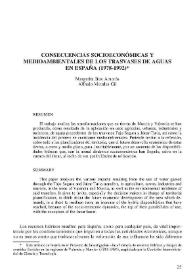 Consecuencias socioeconómicas y medioambientales de los trasvases de agua en España (1978-1992)