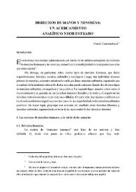 Derechos humanos y minorías : un acercamiento analítico neoilustrado