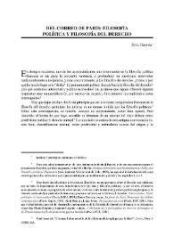 Del Correo de París : filosofía política y filosofía del derecho