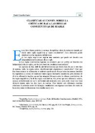 Clasificar acciones. Sobre la crítica de Raz a las reglas constitutivas de Searle