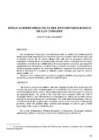 Implicaciones didácticas del estudio geográfico de las ciudades