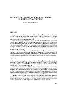 Decadencia y degradación de las masas forestales valencianas