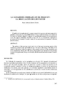 La ganadería oriolana en el siglo XV : la regulación de los pastos