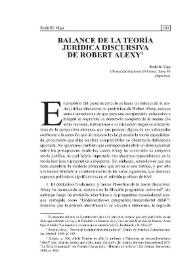 Balance de la teoría discursiva de Robert Alexy