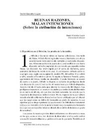 Buenas razones, malas intenciones. (Sobre la atribución de intenciones)