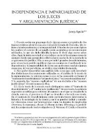 Independencia e imparcialidad de los jueces y argumentación jurídica