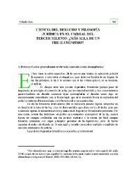 Ciencia del derecho y filosofía jurídica en el umbral del tercer milenio : ¿más allá de un pre-iluminismo?