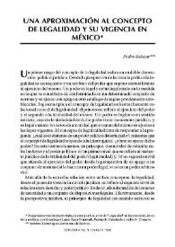 Una aproximación al concepto de legalidad y su vigencia en México