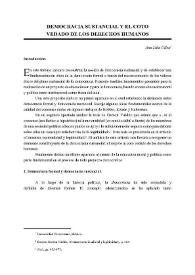 Democracia sustancia y el coto vedado de los derechos humanos