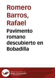 Pavimento romano descubierto en Bobadilla