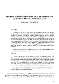 Modelos turísticos locales. Análisis comparado de dos destinos de la Costa Blanca