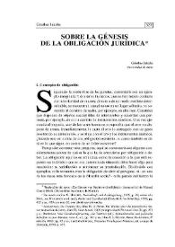 Sobre la génesis de la obligación jurídica