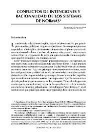 Conflicto de intenciones y racionalidad de los sistemas de normas