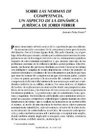 Sobre Las normas de la competencia. Un aspecto de la dinámica jurídica de Jordi Ferrer