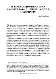 El realismo jurídico: ¿una amenaza para el liberalismo y la democracia?