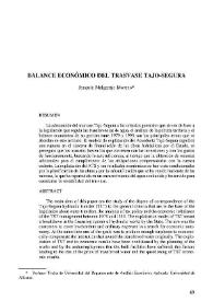 Balance económico del trasvase Tajo-Segura