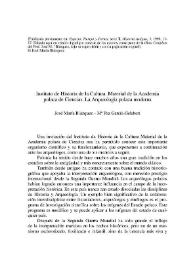 Instituto de Historia de la Cultura. Material de la Academia Polaca de Ciencias. La arqueología polaca moderna