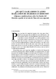 ¿De qué hablamos cuando hablamos de deberes jurídicos? : (Algunas consideraciones sobre las fuentes del Derecho a partir de la tesis de Nino del caso especial)