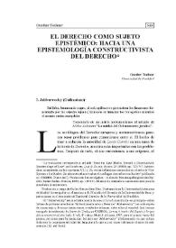 El Derecho como sujeto epistémico: hacia una epistemología constructivista del Derecho