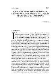 Razones para seguir reglas. Observaciones sobre 